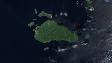 Pulau Obira in the Ceram Sea on a satellite image taken in November 12, 2019 clipart