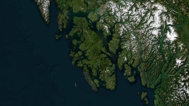 Güneydoğu Alaska ve Britanya Kolumbiyası 'ndaki The Coastal Waters adasındaki Prince of Wales Adası' nın uydu görüntüleri 10 Mayıs 2011 'de çekildi.