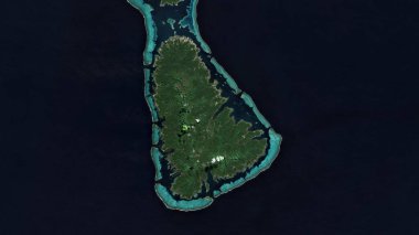 Raiatea Island in the South Pacific Ocean on a satellite image taken in June 9, 2023 clipart