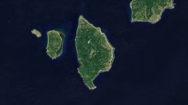 Sabtang Island in the South China Sea on a satellite image taken in January 23, 2020 clipart