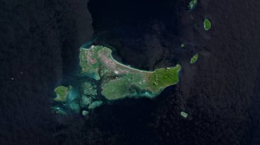 Pulau Serasan, Güney Çin Denizi 'nde 24 Mayıs 2021' de çekilmiş bir uydu görüntüsü.