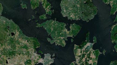 Güneydoğu Alaska 'nın Sahil Suları' ndaki Shaw Adası ve British Columbia 25 Mayıs 2023 'te çekilmiş bir uydu görüntüsü.