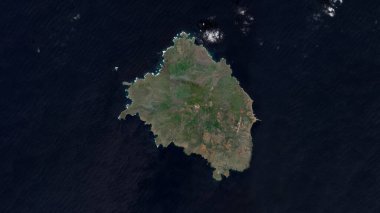 Socorro Island in the North Pacific Ocean on a satellite image taken in December 27, 2023 clipart