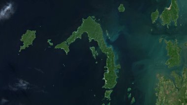 Kyun Tann Shey - Andaman veya Burma Denizi 'ndeki Lampi Kyun Adası 30 Aralık 2023' te çekilmiş bir uydu görüntüsü.