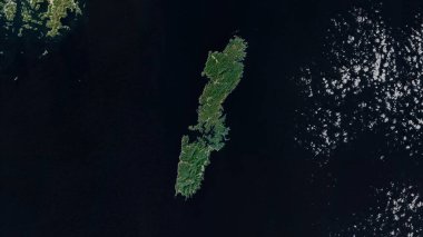 Tsushima Island in the Japan Sea on a satellite image taken in November 5, 2022 clipart