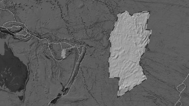 Conway Resifi 'nin tektonik plakası Eckert III projeksiyonunda küresel bir bilek yüksekliği haritasından çıkarıldı ve özetlendi.