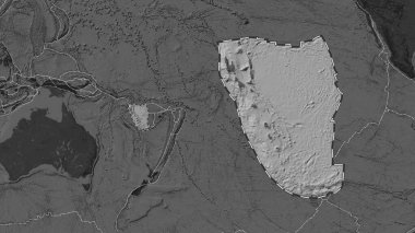 Yeni Hebrides tektonik plakasının alanı Eckert III projeksiyonunda küresel bir bilek yüksekliği haritasından çıkarıldı ve özetlendi.