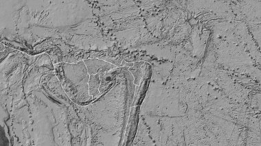 Niuafo 'ou tektonik plakasının alanı Eckert III projeksiyonunda bilek yüksekliği haritasında katı bir çizgi ile işaretlenmiş.