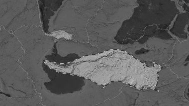 Scotia tektonik plakasının alanı Eckert III projeksiyonundaki küresel bir bilek yükseklik haritasından çıkarıldı ve özetlendi.