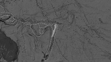 Eckert III projeksiyonunda, bilek haritasında Tonga plakası alanına komşu bölgelerin tektonik plakalar sınırları
