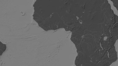 Gine Körfezi. Patterson silindirik projeksiyonunda bir bileklik yükseklik haritasında konum diyagramı