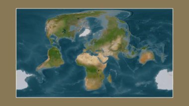 Ege Denizi. Patterson silindirik projeksiyonunda bir uydu görüntü haritasına yakın plan