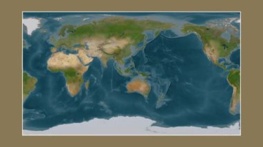 Boni Körfezi. Patterson silindirik projeksiyonunda bir uydu görüntü haritasına yakın plan