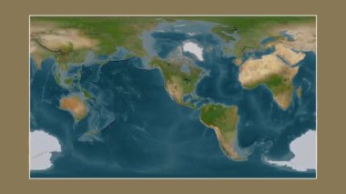 Kaliforniya Körfezi. Patterson silindirik projeksiyonunda bir uydu görüntü haritasına yakın plan