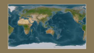 Makassar Boğazı. Patterson silindirik projeksiyonunda bir uydu görüntü haritasına yakın plan