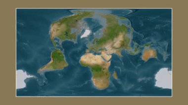 Akdeniz 'de. Patterson silindirik projeksiyonunda bir uydu görüntü haritasına yakın plan