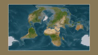 Mediterranean Sea - Western Basin (excluding sub-basins). Close-up on a satellite image map in the Patterson Cylindrical projection