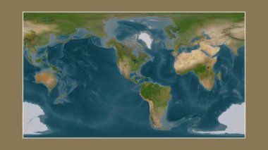 Meksika Körfezi. Patterson silindirik projeksiyonunda bir uydu görüntü haritasına yakın plan