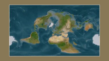 Kuzey Denizi. Patterson silindirik projeksiyonunda bir uydu görüntü haritasına yakın plan