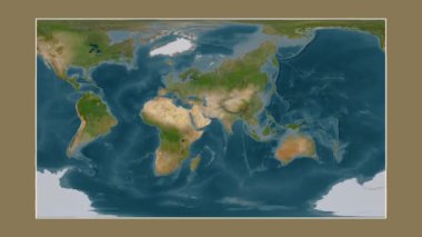 Umman Körfezi. Patterson silindirik projeksiyonunda bir uydu görüntü haritasına yakın plan