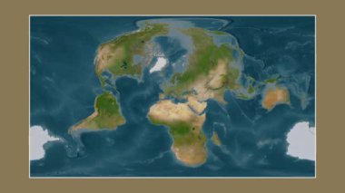Tyrhenian Denizi. Patterson silindirik projeksiyonunda bir uydu görüntü haritasına yakın plan