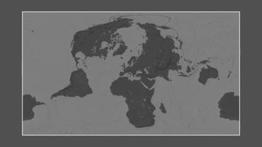 Adriyatik Denizi. Patterson silindirik projeksiyonunda bir bileklik yükseklik haritasına yakın plan