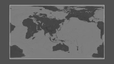 Doğu Çin Denizi. Patterson silindirik projeksiyonunda bir bileklik yükseklik haritasına yakın plan