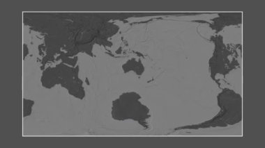 Büyük Avustralya Bight. Patterson silindirik projeksiyonunda bir bileklik yükseklik haritasına yakın plan