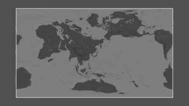 Japon Denizi. Patterson silindirik projeksiyonunda bir bileklik yükseklik haritasına yakın plan