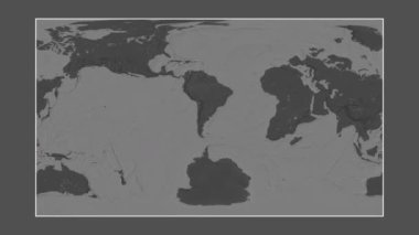 Rio de La Plata. Patterson silindirik projeksiyonunda bir bileklik yükseklik haritasına yakın plan