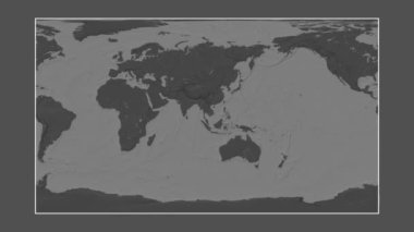 Tayland Körfezi. Patterson silindirik projeksiyonunda bir bileklik yükseklik haritasına yakın plan