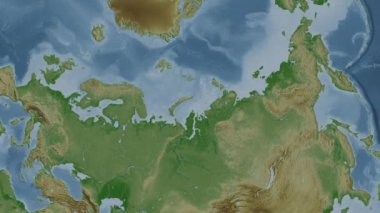 Kara Deniz. Patterson silindirik projeksiyonunda soluk renkli bir yükseklik haritasında konum diyagramı