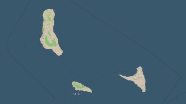 Komorolar bir topografik, OSM standart biçim haritasında vurgulandı