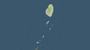 Saint Vincent and the Grenadines highlighted on a topographic, OSM standard style map clipart