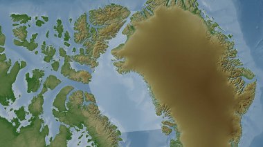 Soluk renkli yükseklik haritasında Baffin Körfezi vurgulandı