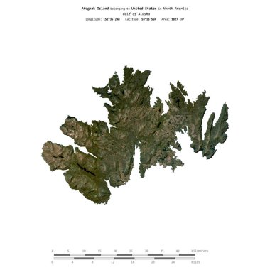 Alaska Körfezi 'ndeki Afognak Adası, Amerika Birleşik Devletleri' ne ait, 30 Ekim 2019 'da çekilmiş bir uydu görüntüsüyle izole edildi.