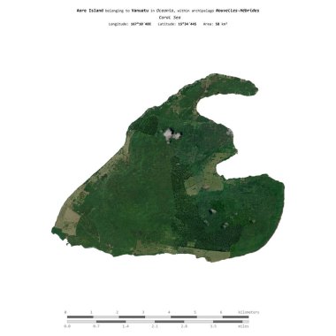 Vanuatu 'ya ait Mercan Denizi' ndeki Aore Adası, 29 Ocak 2017 'de çekilmiş uydu görüntüsüyle izole edilmiştir.