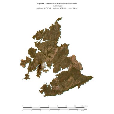 Avustralya 'ya ait Hint Okyanusu' ndaki Augustus Adası, 7 Ekim 2023 'te çekilmiş uydu görüntüsüyle izole edilmiştir.