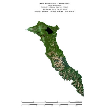 Bering Denizi 'ndeki Bering Adası, 29 Eylül 2012' de çekilmiş bir uydu görüntüsüyle izole edilmiştir.