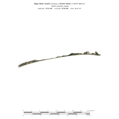 Amerika Birleşik Devletleri 'ne ait Kuzey Atlantik Okyanusu' ndaki Bogue Banks Adası, 19 Şubat 2024 'te çekilmiş uydu görüntüsüyle izole edilmiştir.