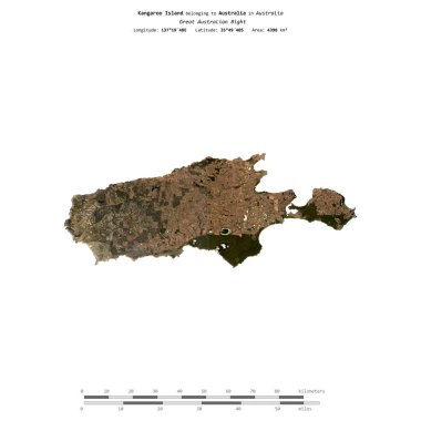 Avustralya 'ya ait Büyük Avustralya Körfezi' ndeki Kanguru Adası 17 Mart 2021 'de çekilen bir uydu görüntüsüyle izole edildi.