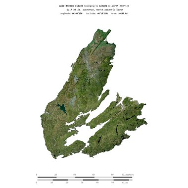 Kanada Körfezi 'ndeki Cape Breton Adası, 28 Ekim 2023' te çekilmiş bir uydu görüntüsüyle izole edilmiştir.