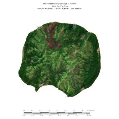 Güney Pasifik Okyanusu 'nda bulunan ve Fiji' ye ait olan Cicia Adası, 16 Kasım 2021 'de çekilmiş bir uydu görüntüsüyle izole edilmiştir.