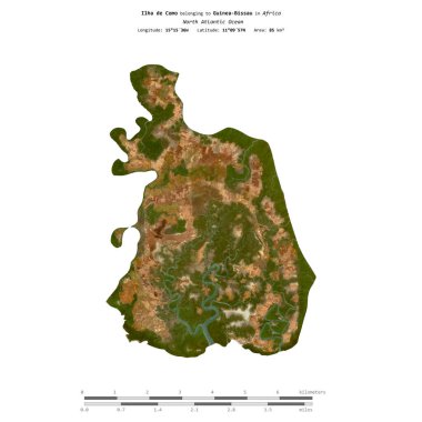 Kuzey Atlantik Okyanusu 'ndaki Ilha de Como, Gine-Bissau' ya ait, 3 Nisan 2024 'te çekilmiş bir uydu görüntüsüyle izole edilmiştir.