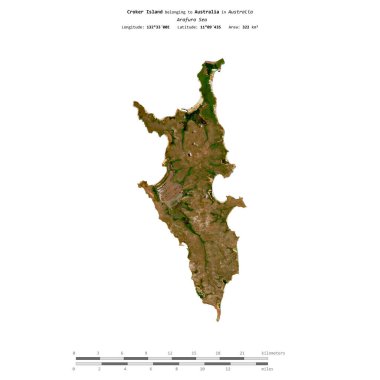 Avustralya 'ya ait Arafura Denizi' ndeki Croker Adası 8 Ekim 2023 'te çekilmiş bir uydu görüntüsüyle izole edilmiştir.