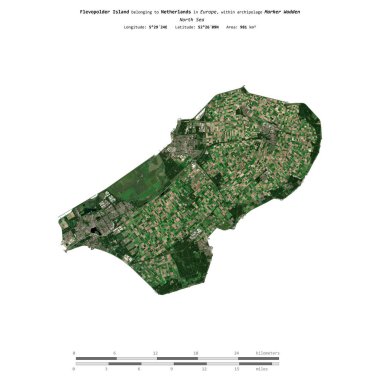 Hollanda 'ya ait Kuzey Denizi' ndeki Flevopolder Adası, 7 Eylül 2023 'te çekilmiş uydu görüntüsüyle izole edilmiştir.