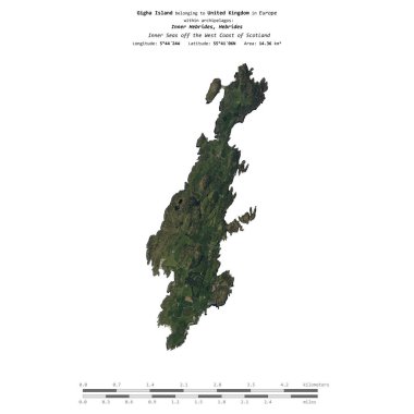 İskoçya 'nın batı kıyısındaki İç Denizler' deki Gigha Adası, 8 Mart 2023 'te çekilmiş bir uydu görüntüsüyle izole edilmiştir.