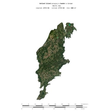 İsveç 'e ait Baltık Denizi' ndeki Gotland Adası 26 Eylül 2019 'da çekilmiş uydu görüntüsüyle izole edilmiştir.