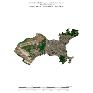Brezilya 'ya ait Güney Atlantik Okyanusu' ndaki Governador Adası, 29 Aralık 2023 'te çekilmiş uydu görüntüsüyle izole edilmiştir.