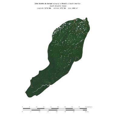 Brezilya 'ya ait Güney Atlantik Okyanusu' ndaki Ilha Grande de de Gurupa, 1 Mayıs 2022 'de çekilmiş uydu görüntüsüyle izole edilmiştir.